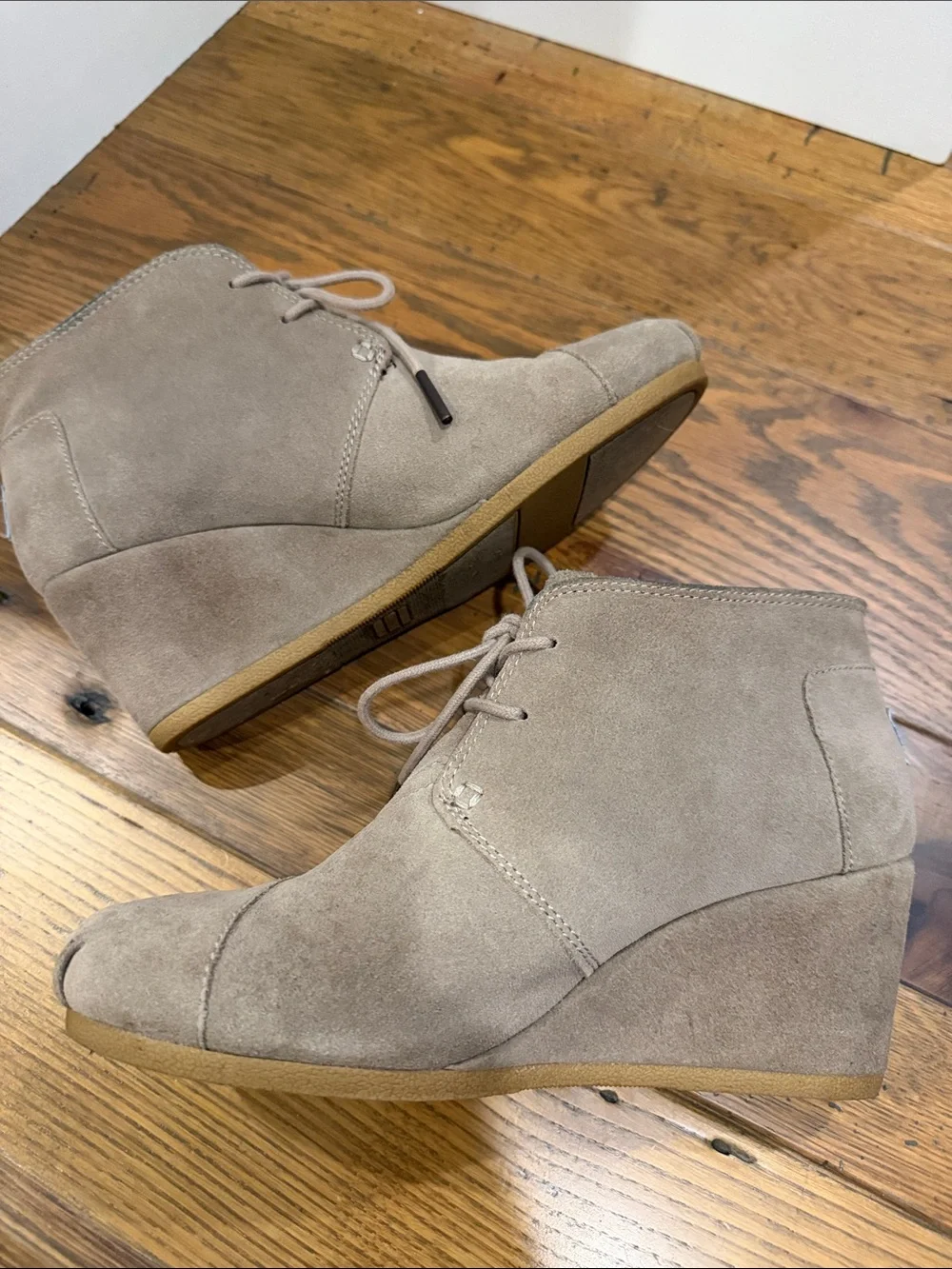 TOMS Wedge Bootie in Taupe